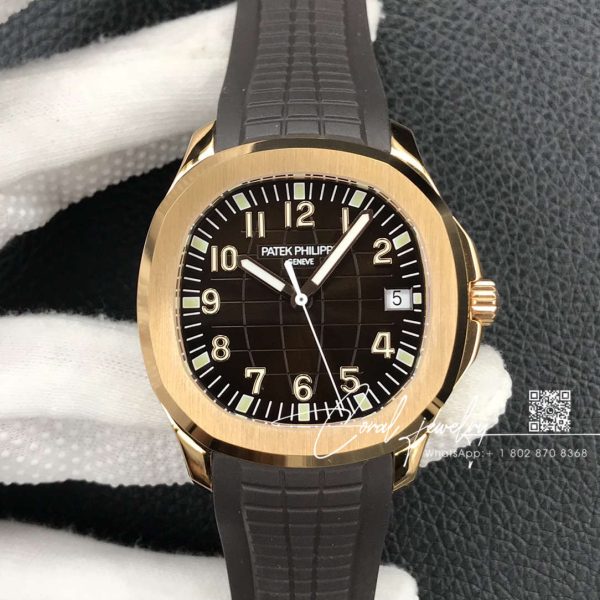 Replica Patek Philippe Aquanaut 5167r 001 3k Factory Brown Rubber Strap (1)