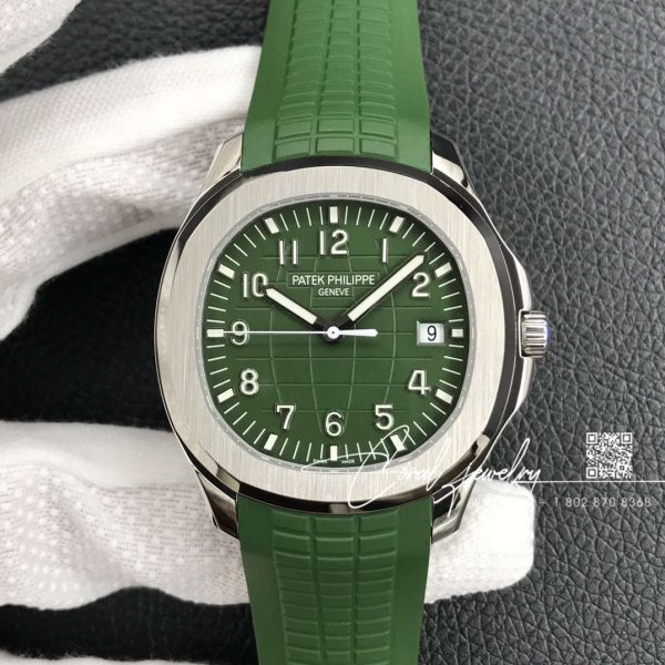 Replica Patek Philippe Aquanaut 5168g 3k Factory Green Strap (1)