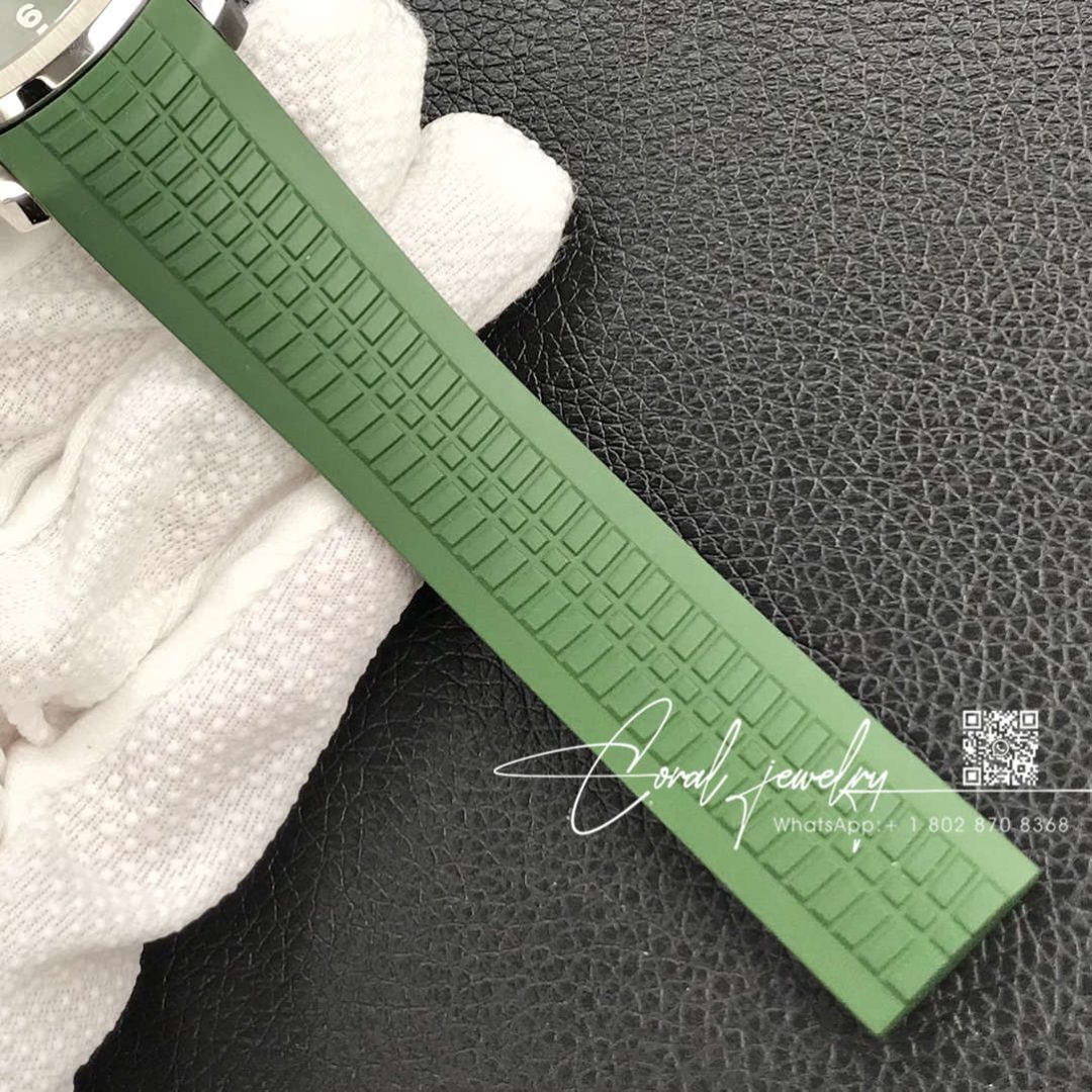 Replica Patek Philippe Aquanaut 5168g 3k Factory Green Strap (9)