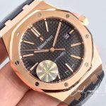 Replica Audemars Piguet Royal Oak 15400 Jf Factory Leather Strap Black Dial (4)