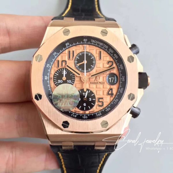 Replica Audemars Piguet Royal Oak Offshore 26470or.oo.a002cr.01 Jf Factory V2 Gold Dial (1)