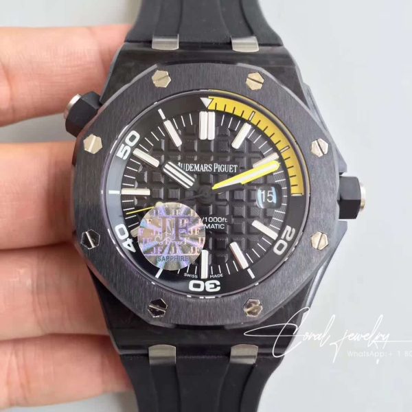 Replica Audemars Piguet Royal Oak Offshore Diver 15706 Jf Factory Black Dial (1)