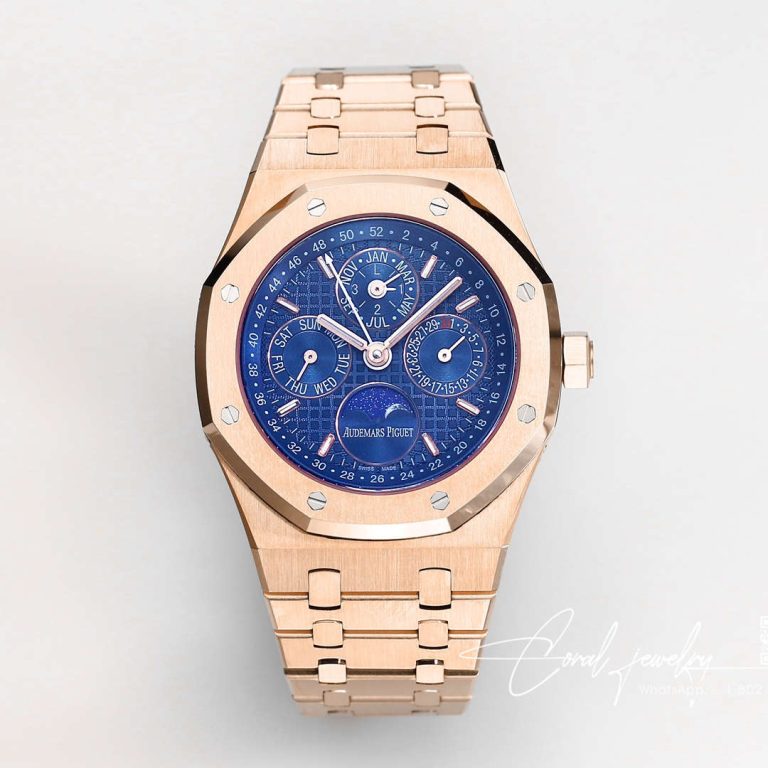 Replica Audemars Piguet Royal Oak Perpetual Calendar 26574or.oo.1220or.02 Jf Factory Blue Dial (1)