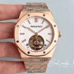 Replica Audemars Piguet Royal Oak Rose Gold Tourbillon Extra Thin 26522 R8 Factory White Dial (1)