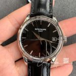 Replica Patek Philippe Calatrava Automatic Date Black Dial Watch 5227g 010 Zf Factory Flip Back Version (1)