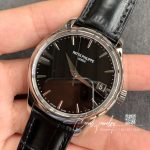 Replica Patek Philippe Calatrava Automatic Date Black Dial Watch 5227g 010 Zf Factory Flip Back Version (3)