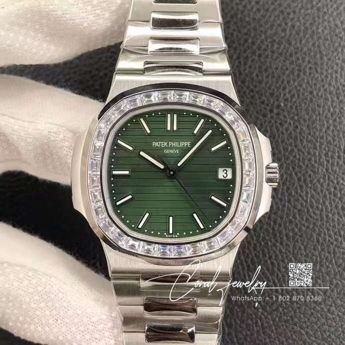 Replica Patek Philippe Nautilus 57111300a 001 3k Factory Diamond Set Bezel (1)