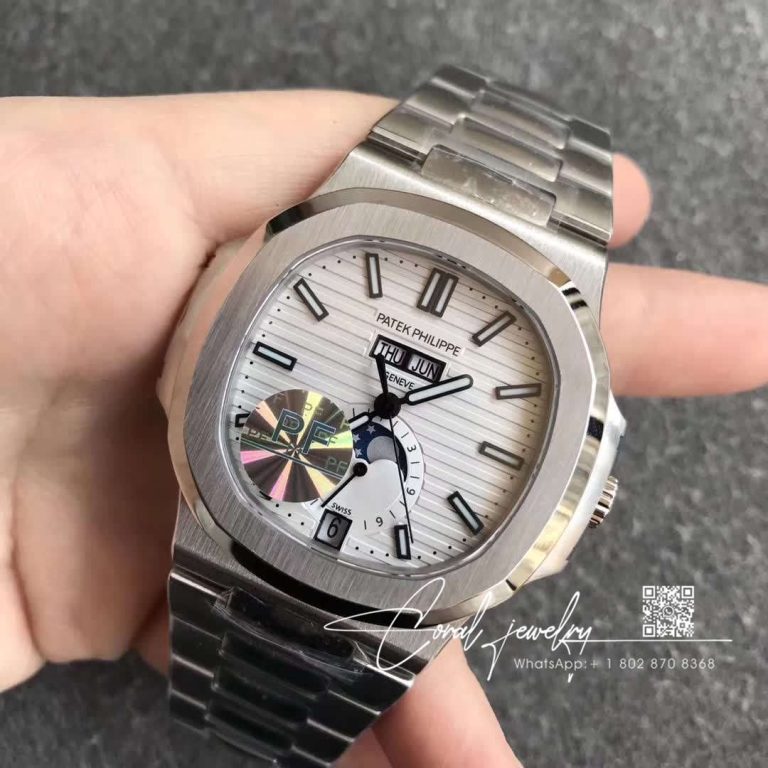 Replica Patek Philippe Nautilus 57261a 010 Pf Factory Moonphase Silver White Dial (2)