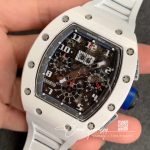 Replica Richard Mille Rm 011 Kv Factory White Rubber Strap (3)