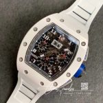 Replica Richard Mille Rm 011 Kv Factory White Rubber Strap (9)