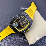 Replica Richard Mille Rm 011 Kv Factory Yellow Rubber Strap (7)