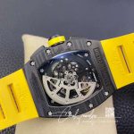 Replica Richard Mille Rm 011 Kv Factory Yellow Rubber Strap (8)