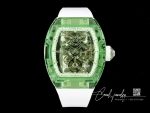 Replica Richard Mille Rm 56 01 Tourbillon Rm Factory Green Transparent Case Rubber Strap (1)