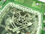 Replica Richard Mille Rm 56 01 Tourbillon Rm Factory Green Transparent Case Rubber Strap (4)