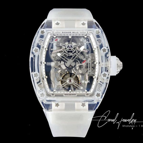 Replica Richard Mille Rm 56 01 Tourbillon Rm Factory Skeleton Dial White Rubber Strap (1)