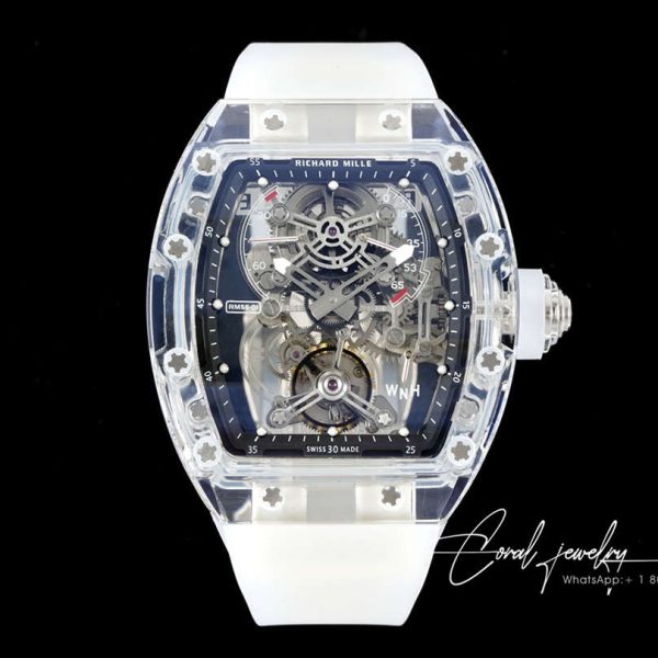 Replica Richard Mille Rm 56 01 Tourbillon Rm Factory White Transparent Skeleton Dial (1)