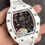 Replica Richard Mille Rm011 Chronograph Kv Factory White Hollow Dial (2)