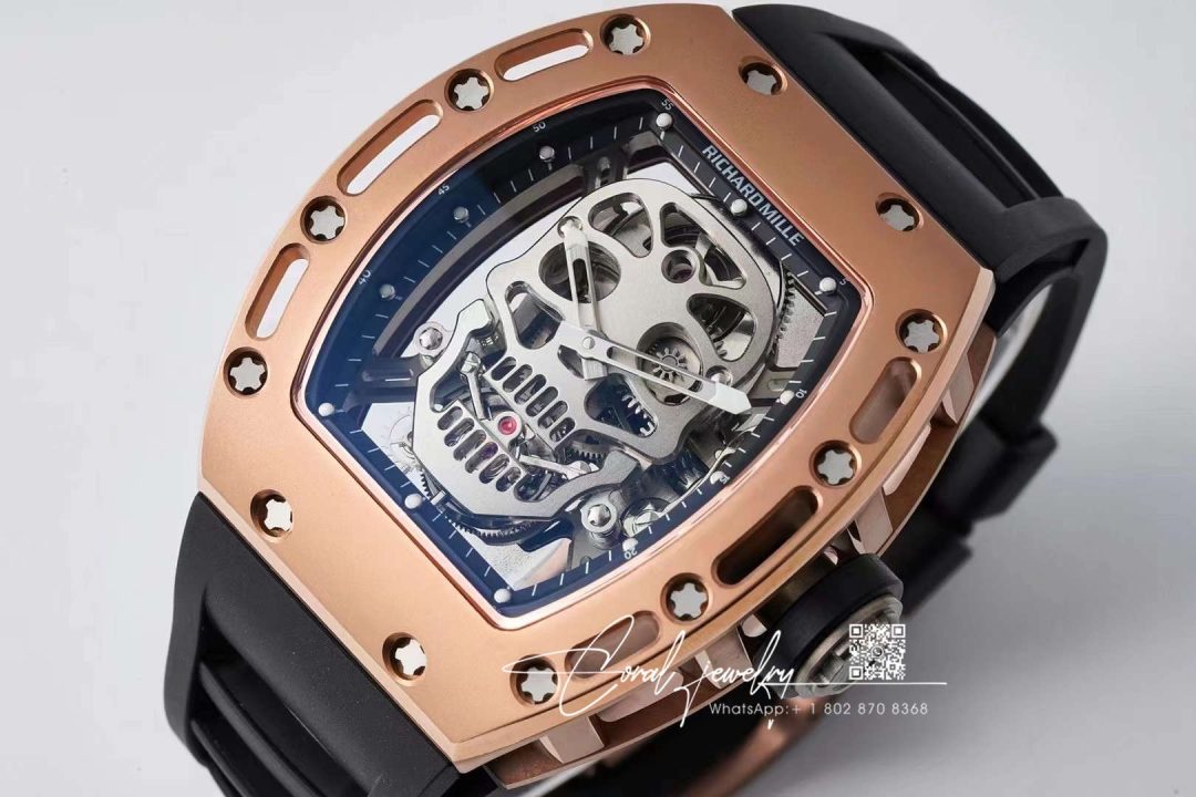 Replica Richard Mille Rm052 Tourbillon Eur Factory Black Rubber Strap (3)