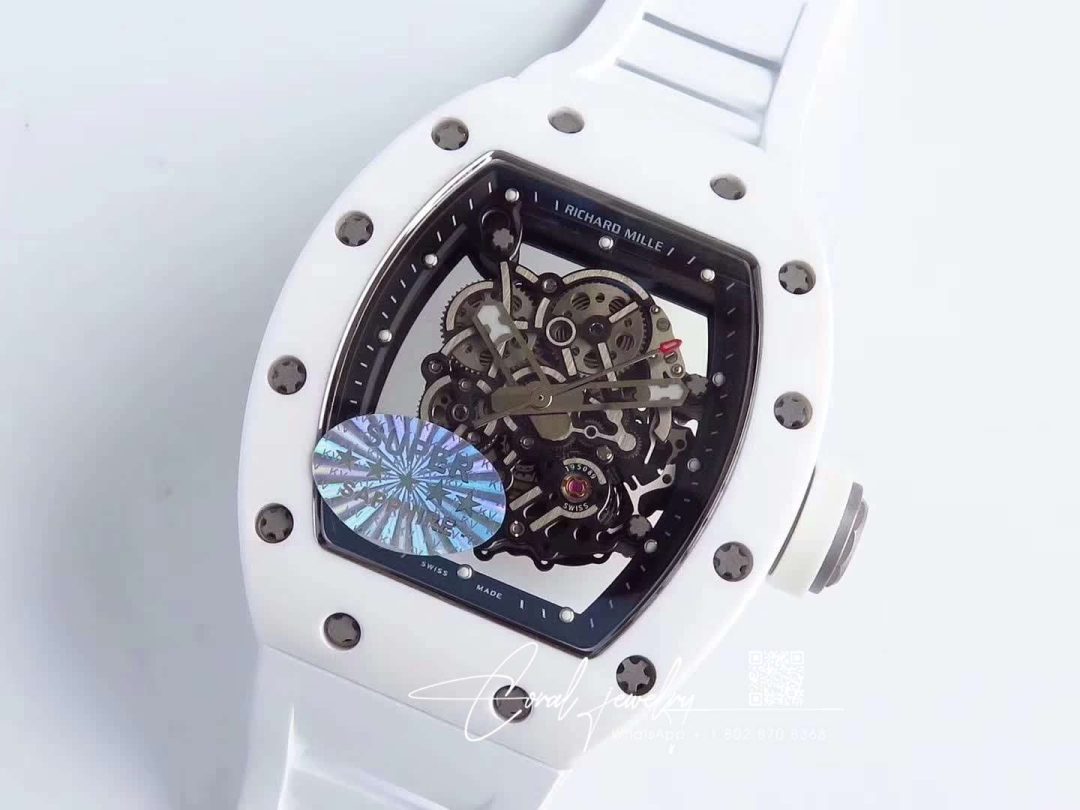 Replica Richard Mille Rm055 Kv Factory V2 White Ceramic Skeleton Dial (3)