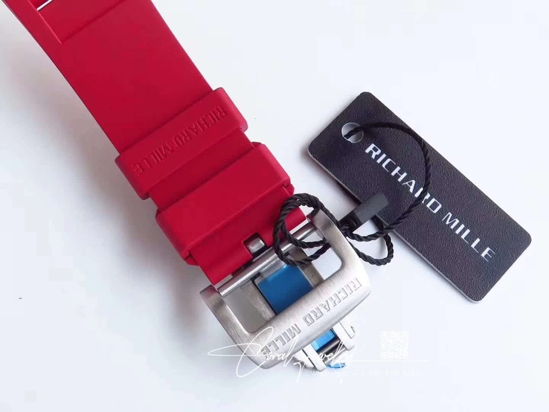 Replica Richard Mille Rm055 Red Strap Kv Factory Skeleton Dial (8)