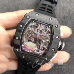 Replica Richard Mille Rm11 03 Kv Factory Black Black Rubber Strap (3)