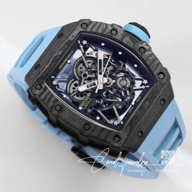 Replica Richard Mille Rm35 02 Bbr Factory Skeleton Dial Blue Rubber Strap (2)