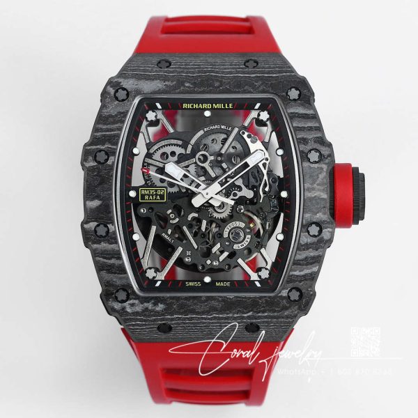 Replica Richard Mille Rm35 02 Bbr Factory Skeleton Dial Red Rubber Strap (1)