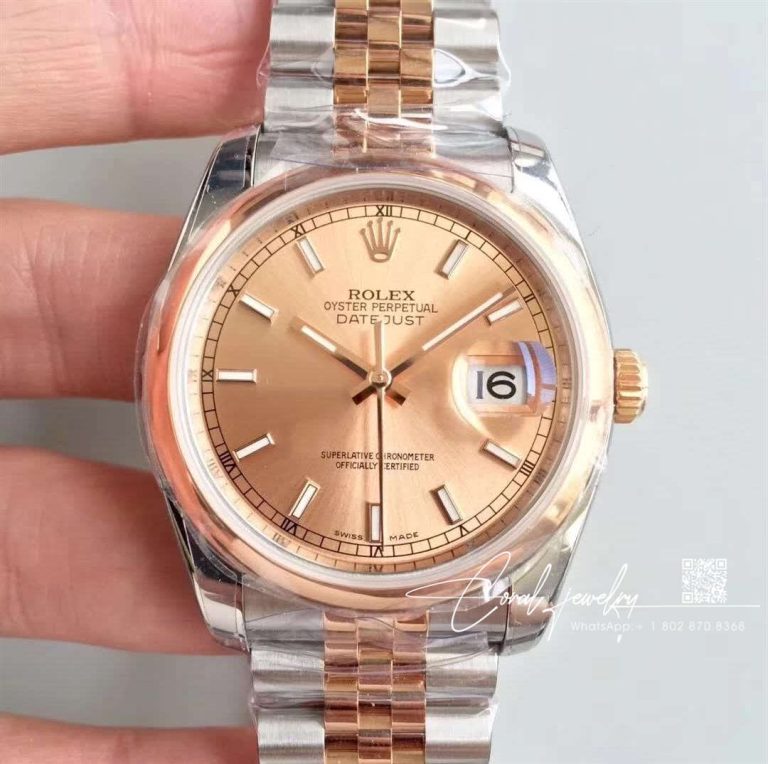 Replica Rolex Datejust 116234 02 36mm Ar Factory Rose Gold Dial (1)