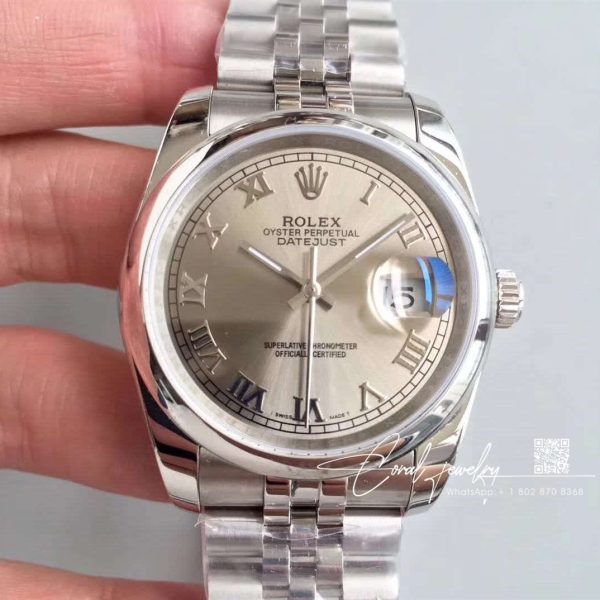 Replica Rolex Datejust 116234 36mm Ar Factory Light Gray Dial Rome Time Scale (1)