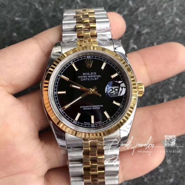 Replica Rolex Datejust 126233 36mm Ar Factory Black Dial (1)