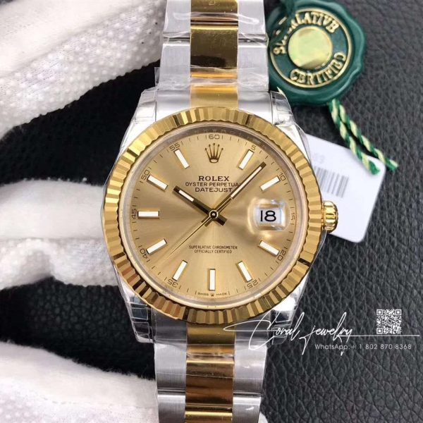 Replica Rolex Datejust 41mm M126333 0009 Clean Factory Gold Bezel (1)