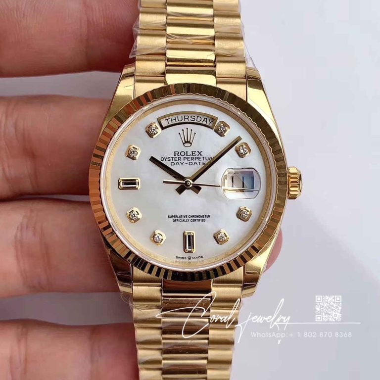 Replica Rolex Day Date M128238 Ew Factory White Dial Diamond Time Scale (1)