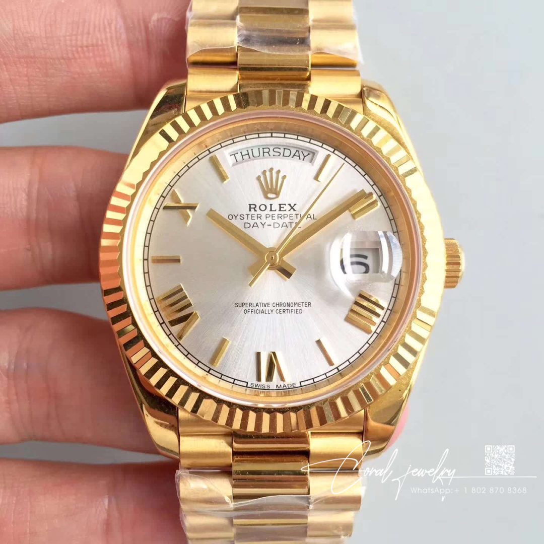 Replica Rolex Day Date M228238 0042 Ew Factory Gold Strap (1)