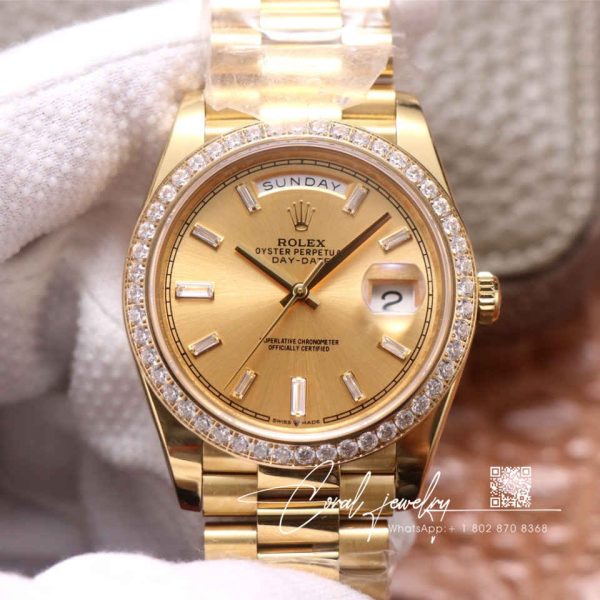 Replica Rolex Day Date M228348rbr 0002 Ew Factory Rose Gold Case (1)