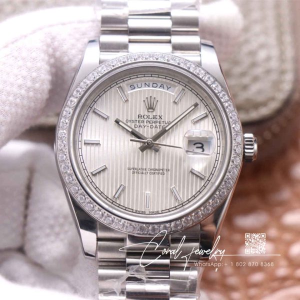 Replica Rolex Day Date M228349rbr 0007 Ew Factory Diamond Set Bezel (1)