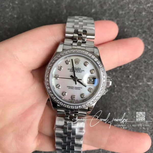 Replica Rolex Lady Datejust 28mm Mother Of Pearl Dial (1)