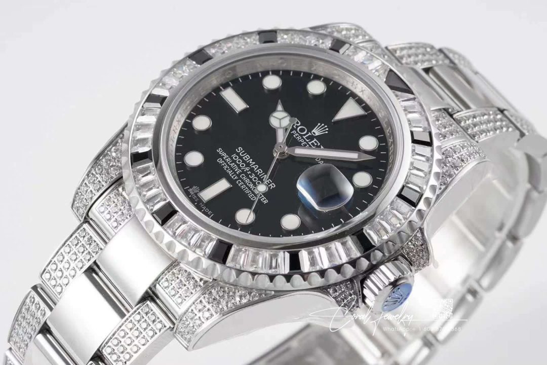 Replica Rolex Submariner Date 116610ln Diamond Customized Edition Gs Factory Black Dial (3)