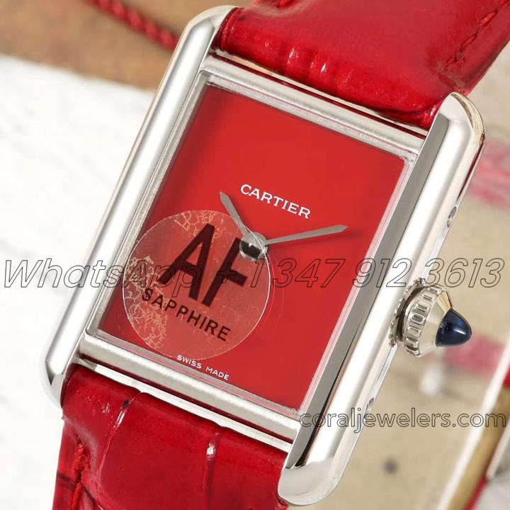 Replica Cartier Tank Must Af Red Dial In Steel Swiss Quartz (2)