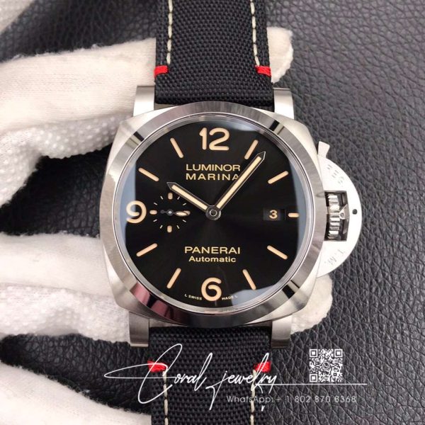 Replica Panerai Luminor Marina 1950 Pam727 Americas Cup 2017 Zf Factory Black Leather Strap Black Dial (1)