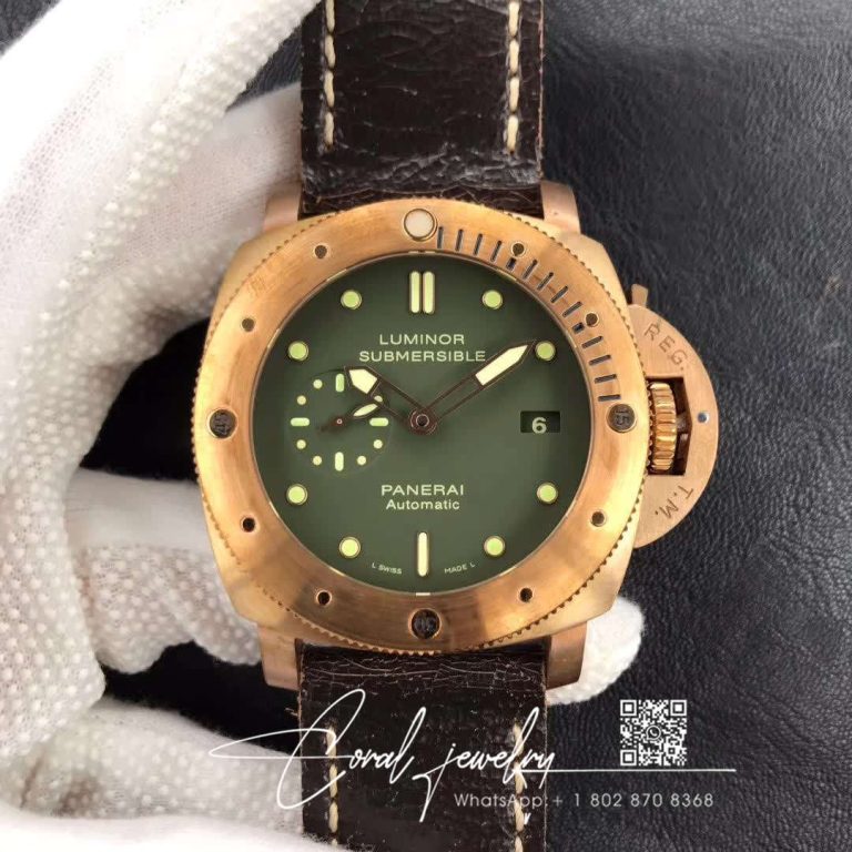 Replica Panerai Luminor Submersible 1950 Bronzo Pam382 Vs Factory V2 Green Dial (1)