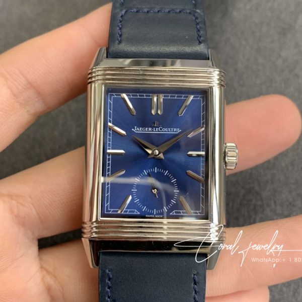 Replica Jaeger Lecoultre Reverso Flip Mg Factory Blue Strap (1)