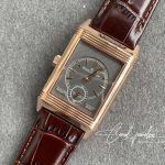 Replica Jaeger Lecoultre Reverso Tribute Double Sided Double Time Zone Flip Mg Factory Rose Gold White Dial (9)