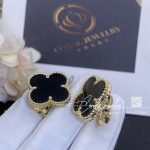 Van Cleef & Arpels Magic Alhambra Earrings 18k Yellow Gold, Onyx Vcara44300 (4)