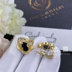 Van Cleef & Arpels Pure Alhambra Earstuds 18k Yellow Gold, Onyx Vcarb14000 (4)