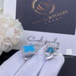 Van Cleef & Arpels Vintage Alhambra Earrings White Gold, Turquoise (4)