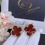 Van Cleef & Arpels Magic Alhambra Earrings Yellow Gold, Carnelian (4)