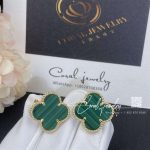 Van Cleef & Arpels Magic Alhambra Earrings Yellow Gold, Malachite Vcaro3mh00 (1)