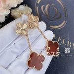 Van Cleef & Arpels Magic Alhambra Earrings, 2 Motifs Rose Gold, Carnelian Vcarp7rq00 (4)