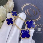 Van Cleef & Arpels Magic Alhambra Earrings, 2 Motifs Yellow Gold, Lapis Lazuli (4)