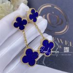 Van Cleef & Arpels Magic Alhambra Earrings, 2 Motifs Yellow Gold, Lapis Lazuli (5)